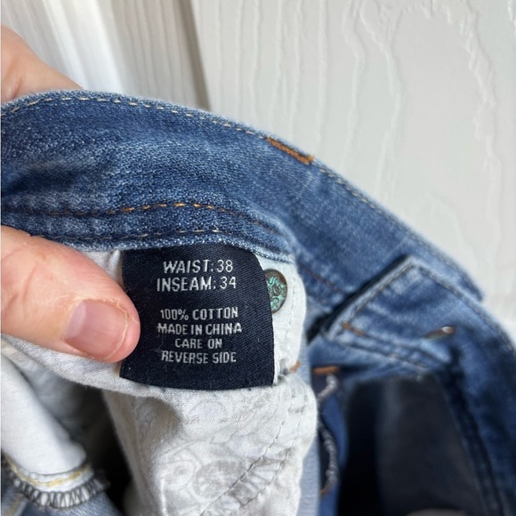 Nat Nast Jeans Mens 38x34 Blue Maverick Straight Medium Wash Faded Luxury Denim - Picture 10 of 11